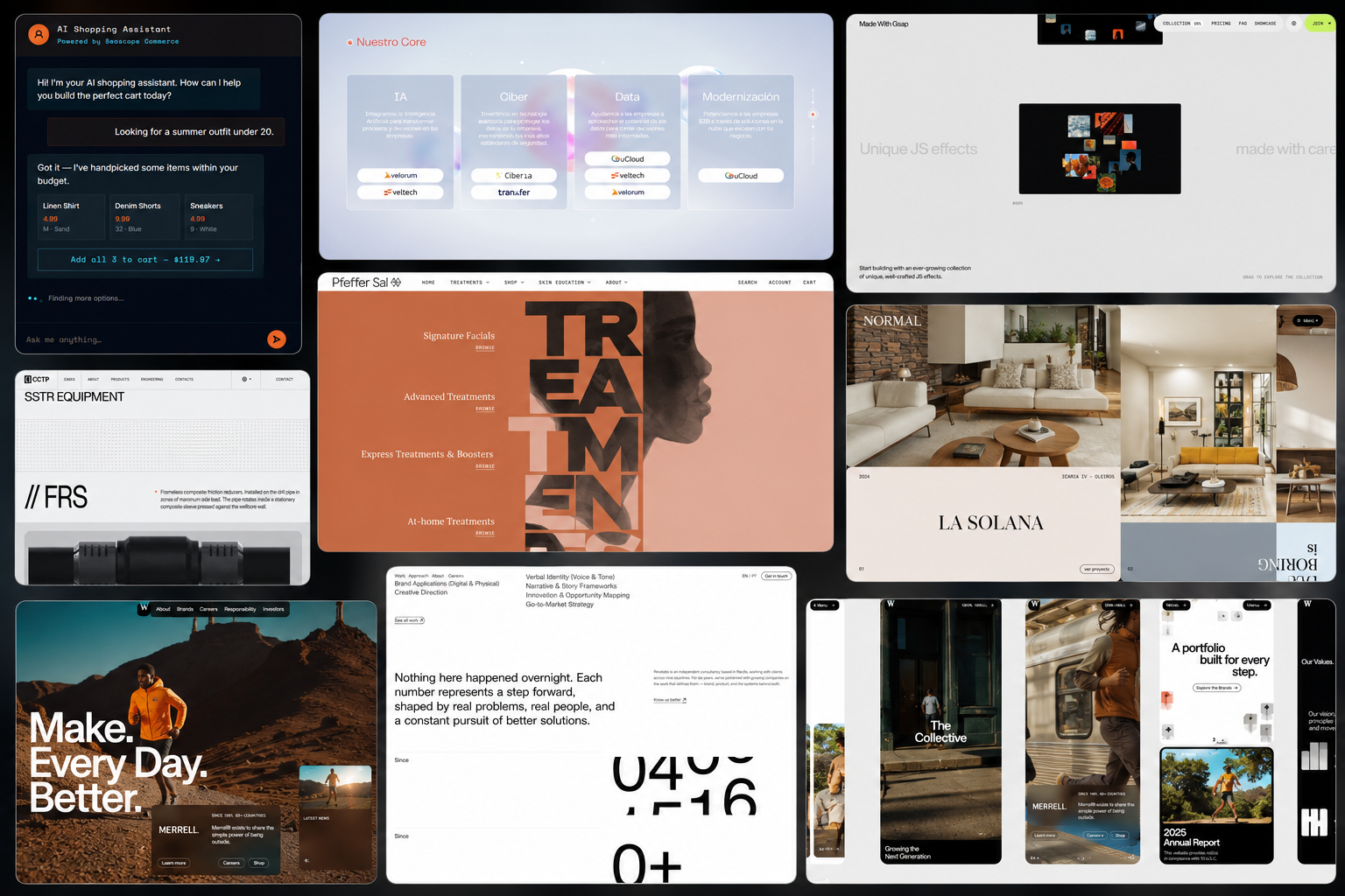 Seascape Commerce custom web design collage
